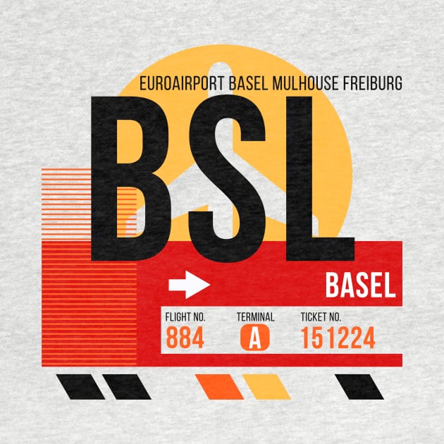 Basel (BSL) Airport // Sunset Baggage Tag by Now Boarding